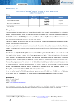 Brief Rationale November 07, 2014 CUBEX TUBING LIMITED