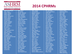 2014 CPHRMs