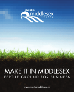 MAKE IT IN MIDDLESEX www.investinmiddlesex.ca