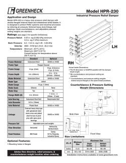 Model HPR-230 Industrial Pressure Relief Damper Application and Design