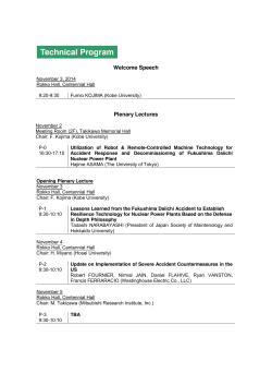 Technical Program  Welcome Speech Plenary Lectures