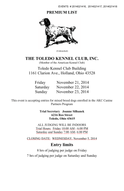 THE TOLEDO KENNEL CLUB, INC.