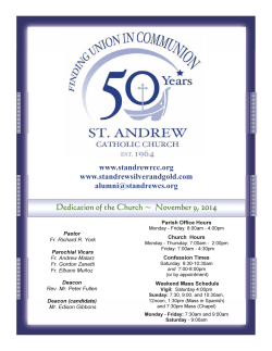 2014 Dedication of the Church ~  November 9, www.standrewrcc.org
