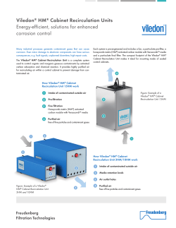 Viledon HM Cabinet Recirculation Units Energy-efficient, solutions for enhanced