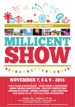 SHOW MILLICENT NOVEMBER 7, 8 &amp; 9 - 2014