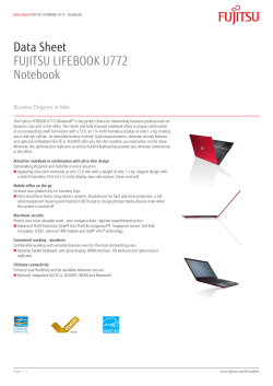 Data Sheet FUJITSU LIFEBOOK U772 Notebook Business Elegance in Style