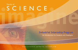 imagine S C I E N C E Industrial Internship Program Faculty of