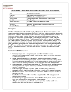 Job Posting ISP Career Practitioner (Welcome Centre for Immigrants)
