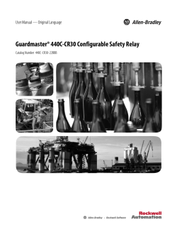 Guardmaster® 440C-CR30 Configurable Safety Relay User Manual — Original Language
