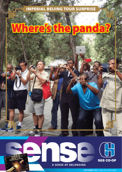 Where’s the panda? IMPERIAL BEIJING TOUR SURPRISE A SENSE OF BELONGING NOVEMBER 2014