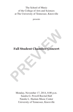 PREVIEW Fall Student Chamber Concert