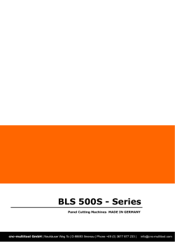 BLS 500S - Series cnc-multitool GmbH  Panel Cutting Machines MADE IN GERMANY