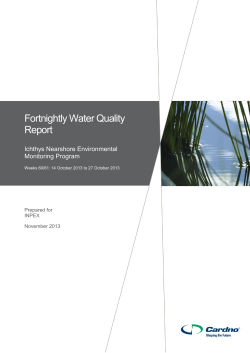 Fortnightly Water Quality Report Ichthys Nearshore Environmental Monitoring Program