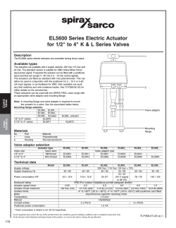 EL5600 Series Electric Actuator Description Available types
