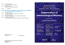 Organisation of Symposium of the International Leibniz ImmunoMemory