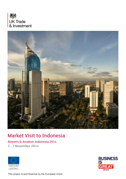 00/00/00 Market Visit to Indonesia 3 - 7 November 2014