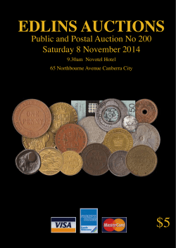 EDLINS AUCTIONS $5 Public and Postal Auction No 200 Saturday 8 November 2014