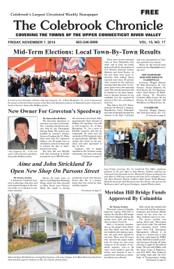 The Colebrook Chronicle Mid-Term Elections: Local Town-By-Town Results FREE