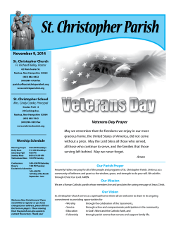 St. Christopher Parish November 9, 2014 St. Christopher Church Fr. Richard Kelley, Pastor