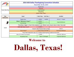 2014 ADS Dallas Thanksgiving Convention Schedule November 26-30, 2014