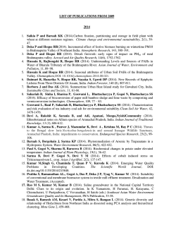 LIST OF PUBLICATIONS FROM 2009  2014