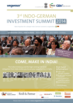 3 INDO-GERMAN INVESTMENT SUMMIT 2014