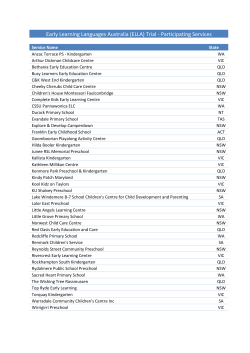 Early Learning Languages Australia (ELLA) Trial - Participating Services