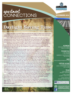 apartment connections Daylight Saving Time NOVEMBER 2014