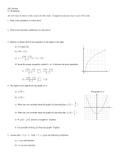 AP Calculus 3.1 Worksheet