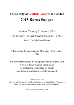 2015 Burns Supper The Society of in London Scottish Lawyers