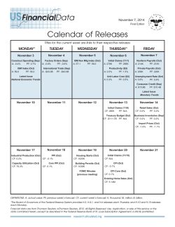 US Financial Data Calendar of Releases