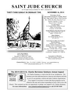 SAINT JUDE CHURCH  NOVEMBER 16, 2014 THIRTY-THIRD SUNDAY IN ORDINARY TIME