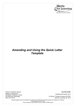 Amending and Using the Quick Letter Template