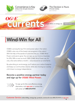 currents Wind-Win for All Convenience is Key The Decision is Yours
