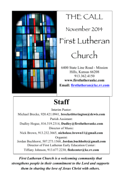 First Lutheran Church THE CALL
