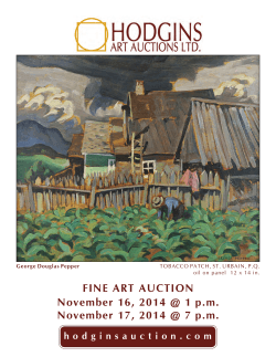 FINE ART AUCTION November 16, 2014 @ 1 p.m.