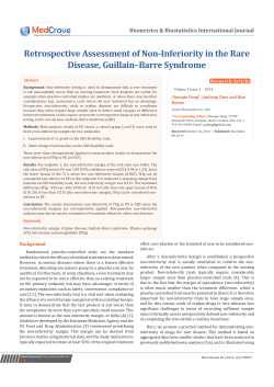 Retrospective Assessment of Non-Inferiority in the Rare Disease, Guillain–Barre Syndrome Research Article