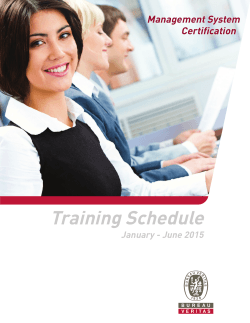 Training Schedule Management System Certification January - June 2015