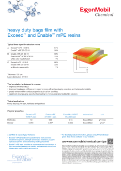 heavy duty bags film with Exceed and Enable mPE resins