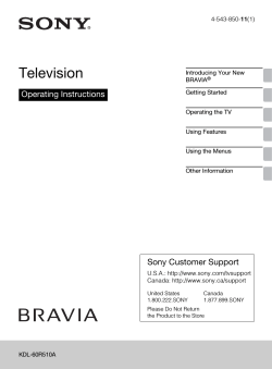 Television Operating Instructions