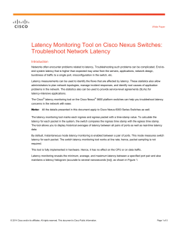 Latency Monitoring Tool on Cisco Nexus Switches: Troubleshoot Network Latency Introduction