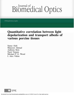 Quantitative correlation between light depolarization and transport albedo of various porcine tissues