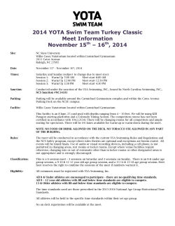 2014 YOTA Swim Team Turkey Classic Meet Information