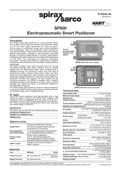 SP500 Electropneumatic Smart Positioner TI-P343-34 Description