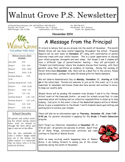 Walnut Grove P.S. Newsletter