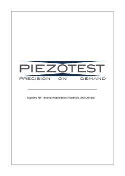 OTEST PIEZ PRECISION      ON    ... Systems for Testing Piezoelectric Materials and Devices