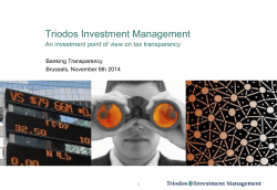 Triodos Investment Management  An investment point of view on tax transparency