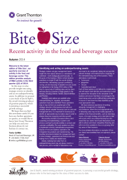 Recent activity in the food and beverage sector Autumn