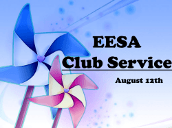 EESA Club Service August 12th