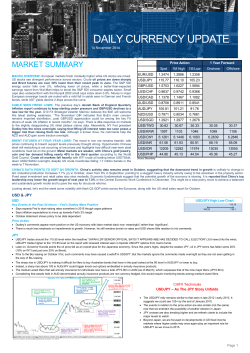 MARKET SUMMARY Daily Currency Update -